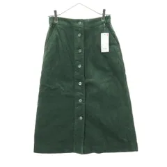未使用 UNIQLO ユニクロ 台形 コーデュロイ ミモレ丈スカート S ダークグリーン レディース 古着