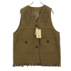 未使用 niko and... ニコアンド ノースリーブ フリンジ ベスト F ブラウン系 レディース 古着