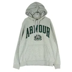 UNDER ARMOUR アンダーアーマー 裏起毛 プリント 長袖 スウェットパーカー LG グレー メンズ 古着