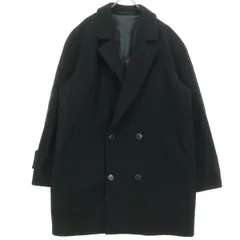 美品 CASHMERE カシミア カシミア混 長袖 チェスターコート LL ブラック メンズ 古着