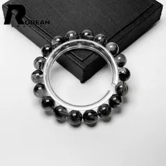【限定一点】高級 EU製 ★ROBEAN・ブラックルチル★黒針水晶 ブレスレット パワーストーン 金運 天然石 原石 プレゼント 10.5-11.2mm D0105445