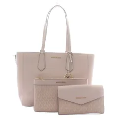 マイケルコース MICHAEL KORS トートバッグ ショルダー 2WAY ポーチ付き PVC レザー MKシグネチャー ロゴ ゴールド金具 ピンク 35H9GKFT9T /XZ ■GY18