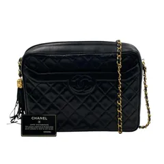 CHANEL　シャネル　マトラッセ　ココマーク　フリンジ ラムスキン ブラック ゴールド  チェーンショルダー　ギャランティ　2619021