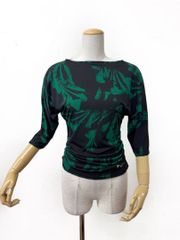 上級ラインストーン】新品 社交ダンス 黒 赤 プリントカットソーr300