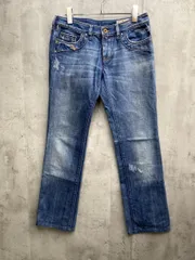 DIESEL ディーゼル 00772 ジップフライ ダメージ加工 デニムパンツ sizeW28L32/青 ■■レディース