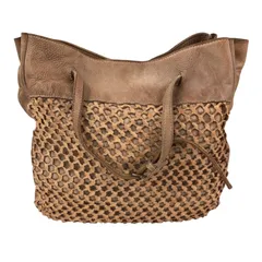 Alchimia アルキミア レザーメッシュトートバッグ 本革 イタリア製 アジャスター付きハンドル スマホ収納ポケット【ZK72】