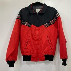 90s WING ROCK ウィングロック ネイティブ柄 コーチジャケット 赤