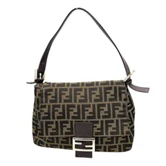 フェンディ FENDI ハンドバッグ マンマバケット ワンショルダー ズッカ 26325 キャンバス ブラウン レディース