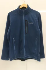 【中古】 mont bell メンズフリースジャケット L クリマプラス200 ジャケット mont bell L 青 ブルー ロゴ