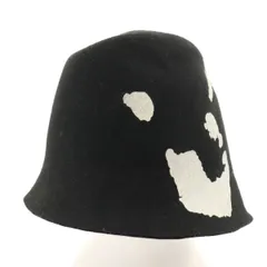 agnes b. アニエスベー フランス製 バケット ハット 58 ブラック 帽子 ユニセックス メンズ 古着