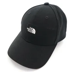 美品 THE NORTH FACE ノースフェイス スクエアロゴ キャップ FREE ブラック NN02334 帽子 アウトドア メンズ 古着