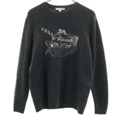 UNIQLO ユニクロ JW Anderson JWアンダーソン コラボ 長袖 ジャガード クルーネック セーター L チャコールグレー ニット メンズ 古着