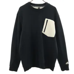 adidas アディダス 長袖 スウェット トレーナー 2XO ブラック メンズ 古着