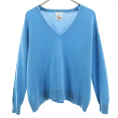 FRAY I.D フレイアイディー カシミヤ100％ 長袖 Vネック セーター F 水色 ニット レディース 古着