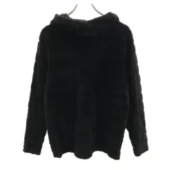 Jack Bunny!! ジャックバニー 総ロゴ ゴルフ 長袖 フリース パーカー 5 ブラック メンズ 古着