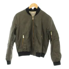 ザラ ベーシック ZARA BASIC MA-1 ブルゾン ジャンパー S 黒 ブラック カーキ /LP ■GY58