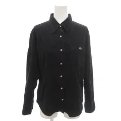 ラコステ LACOSTE 美品 シャツ コーデュロイ ロゴ刺繍 42 黒 ブラック /YJ ■GY61