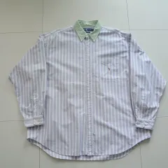 90s ポロ ラルフローレン オーバーサイズシャツ The Big Shirt ストライプ XXL
