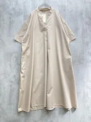 新品 chocol raffine robe ショコラフィネローブ 半袖 ノーカラー スキッパー ワンピース sizeF/ベージュ ■◆レディース