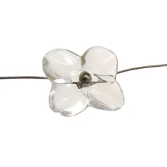 美品 バカラ フラワーモチーフ オルテンシア クリスタル シルバー クリア ネックレス 0011 Baccarat