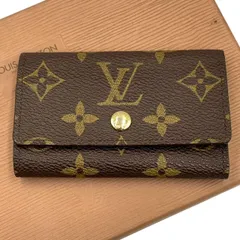 極美品 LOUIS VUITTON ルイヴィトン キーケース ミュルティクレ6 モノグラム レザー ブラウン