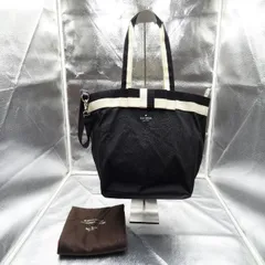 Kate spade マザーズバッグ ブラック トートバッグ ケイトスペード リボン バイカラー ミニポーチ付き
