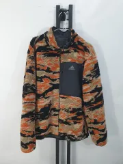 アディダス フリース リバーシブル 両面 ボア シープスキン シェルパ ジャケット カモフラ xl