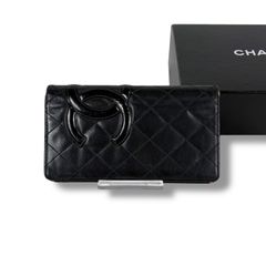 CHANEL ブラック キルティング長財布 - メルカリ
