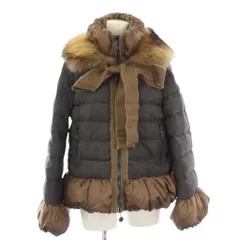 モンクレール MONCLER サカイ sacai MARIKO ダウンジャケット ジップアップ ラクーンファー 0 グレー 2209S4631225 /KH