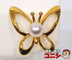 質コニシ】【MIKIMOTO/ミキモト】ピンブローチ リーフ 葉 K18 ゴールド