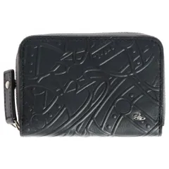 Vivienne Westwood (ヴィヴィアンウエストウッド) オーブ コンパクトウォレット コインケース シルバー金具 ネイビー レザー