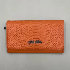 美品　Folli Follie フォリフォリ　長財布　ロングウォレット　パイソン　ロゴ　レザー　牛革　オレンジのサムネイル