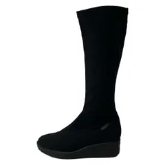 RUCO LINE(ルコライン) ロングブーツ 38 レディース - 黒 ウェッジソール