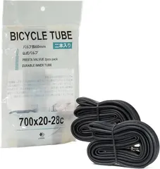 LIVSMA 自転車 チューブ 700 x20-28c FV 仏式 80mm 2本セット ロードバイクに最適 (ブラック,  700x20-28c 80mm FV)のサムネイル