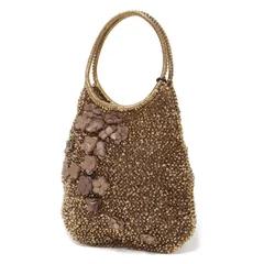 ANTEPRIMA アンテプリマ バッグ ブラウン系 | フラワーモチーフ ワイヤー ハンドバッグ | ドロップ型 レザー PVC | ブランド カバン【レディース】【中古】