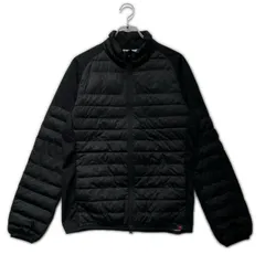 中古 メンズ ニューバランスゴルフ New Balance golf フルジップアウター 4(M) 黒 ブラック 中綿 ロゴ柄