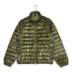 中古 メンズ アンパスィ and per se ダウンジャケット L カーキ 2WAY ダブルジップ カモフラ柄 防寒