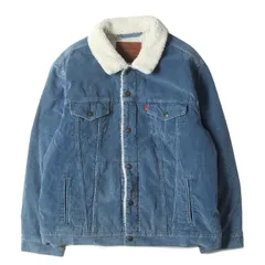 【美品】Levis リーバイス ジャケット ブルー サイズ:L | リーバイスプレミアム | コーデュロイ シェルパボア 3rd トラッカージャケット (Relaxed FIT Sherpa Trucker) | アウター ブルゾン 上着【メンズ】【中古】