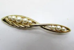 C'ESTBIEN フェイクパール フェイクパール ゴールド色 ブローチ アクセサリー 服飾小物　保管7