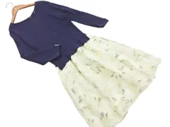 Rirandture リランドチュール 花柄 リブ ドッキング ワンピース size1/紺 ◇■ レディース