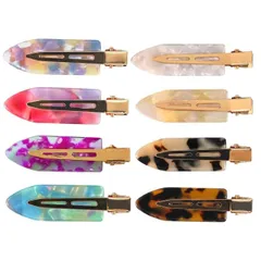 【送料無料】shefun 跡がつかない 前髪クリップ べっ甲風 8個入 メイク ヘアピン あとがつかない 前髪 ヘアクリップ 跡がつかないピン 前髪留め