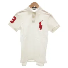 ポロ バイ ラルフローレン Polo by Ralph Lauren ポロシャツ XS 白 ホワイト 半袖 ロゴ刺繍 /NL ■GY61