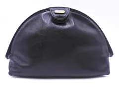 DIORSA フォーマル 本革 レザー クラッチ バッグ 黒 ■■ レディース