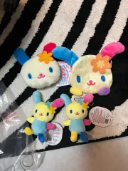 (まとめ) Sanrio ウサハナ ぬいぐるみ/キーホルダー/ポーチ (コインケース) セット
