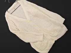 gelato pique ジェラートピケ パイル Vネック カーディガン ルームウェア sizeF/オフホワイト ◇■ レディース