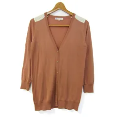 クミキョク カーディガン 長袖 Vネック レース トップス レディース 2サイズ オレンジ 組曲 【中古】