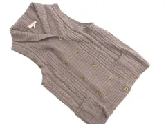 HUMAN WOMAN ヒューマンウーマン ウール混 ニット ベスト sizeM/グレージュ ◇■ レディース