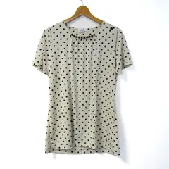 クレージュ ブラウス シャツ 半袖 ドット柄 トップス レディース 38サイズ ベージュ courreges 【中古】
