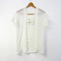 インゲボルグ ブラウス シアーシャツ 半袖 トップス レディース ﾌﾘｰサイズ ホワイト INGEBORG 【中古】