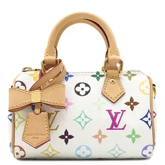 ルイヴィトン LOUIS VUITTON 2WAYバッグ LV × TM ナノ スピーディ モノグラムマルチカラー ホワイト ゴールド金具 新品 未使用 村上隆  M13391 RFID 【箱】【中古】
